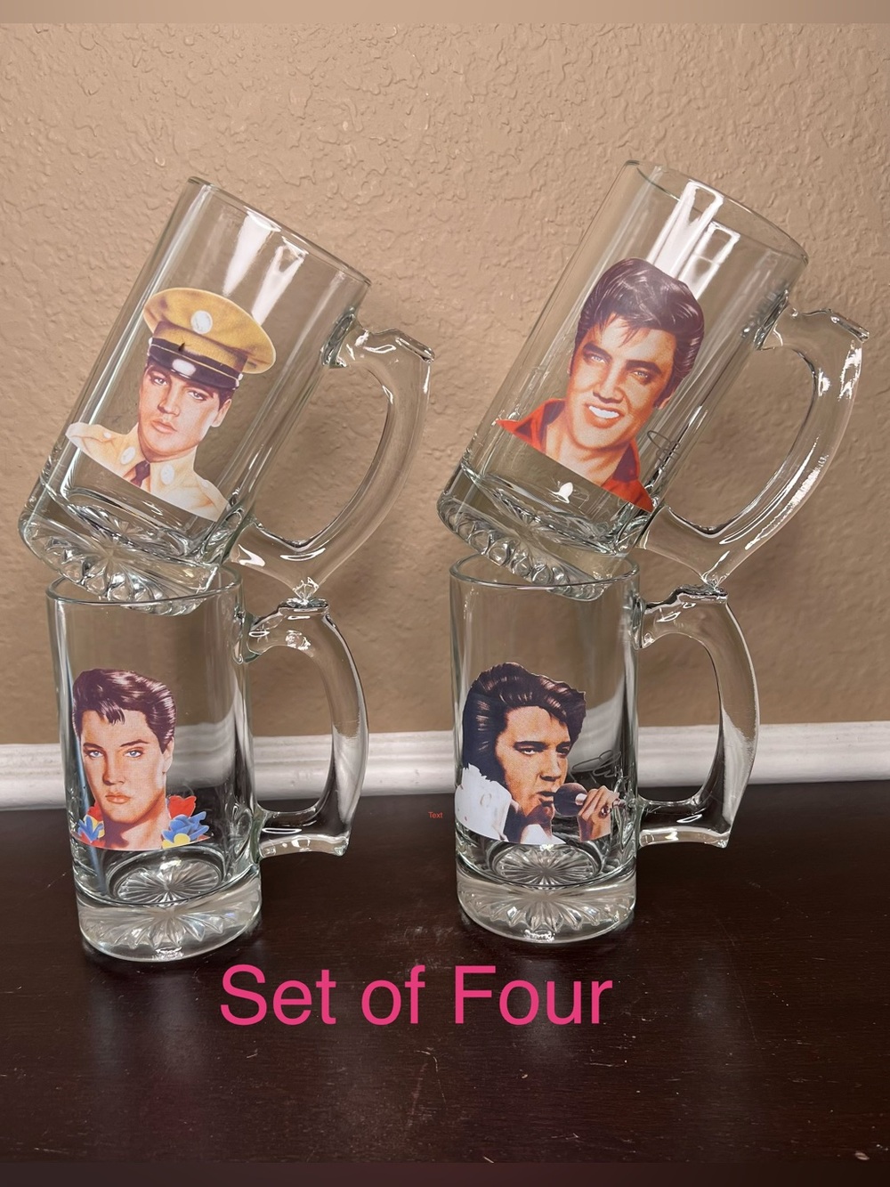 Vintage 1970s Elvis Presley Glass Steins, Belcrest Mug Set, Retro Barware Gift